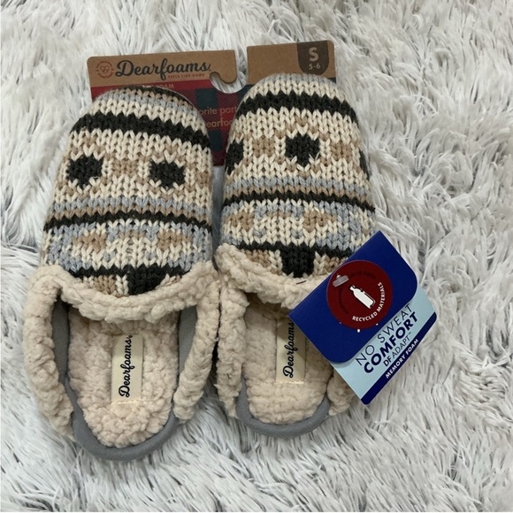 Dearfoams clog style indoor outdoor slip on slippers Woman’s S 5/6 - Picture 4 of 11